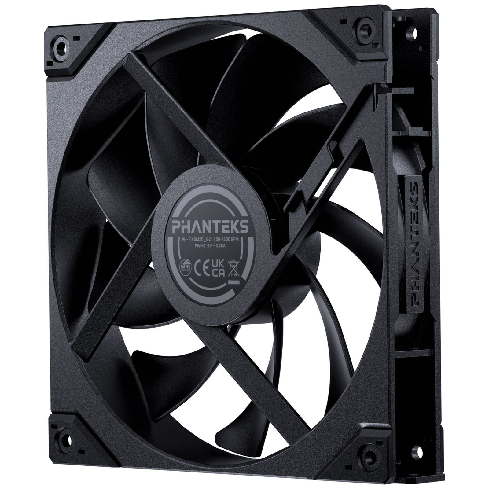 PHANTEKS M25 Gen2 140mm PWM Fan, Black. Retail.