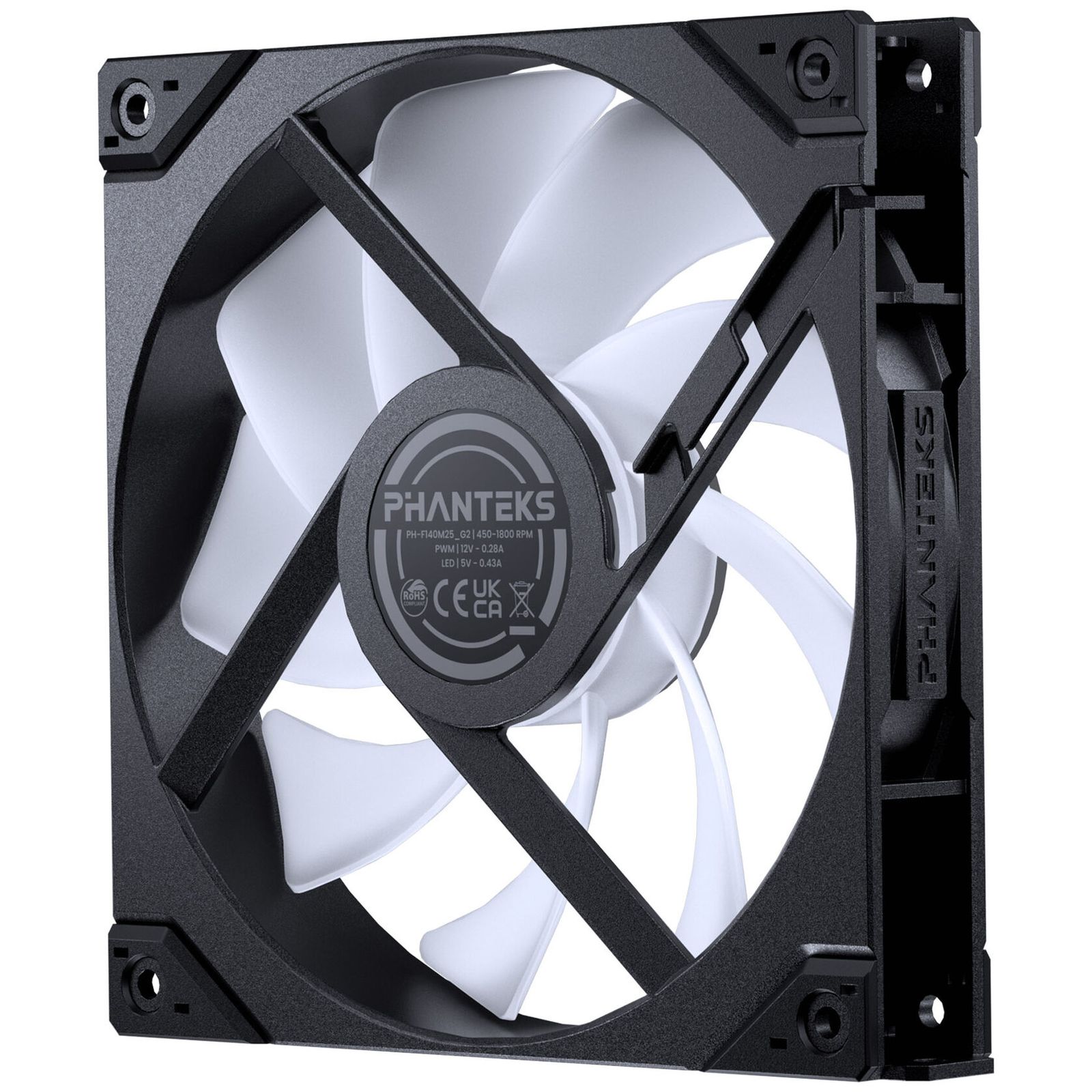 PHANTEKS M25 Gen2 140mm PWM Fan, DRGB, Black, Retail, 3 Pack