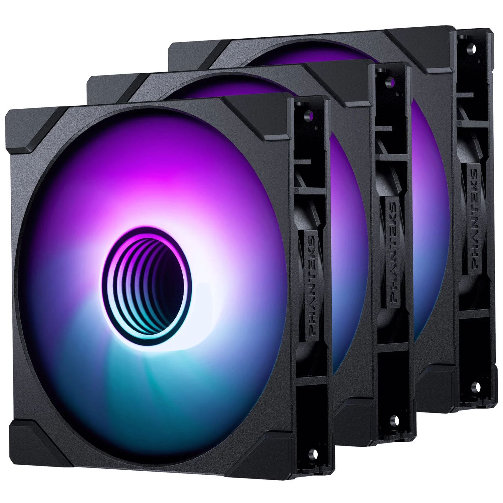 PHANTEKS M25 Gen2 140mm PWM Fan, DRGB, Black, Retail, 3 Pack