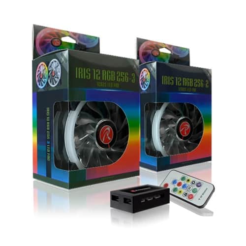 Ventilátor RAIJINTEK IRIS 12 Rainbow RGB PWM 12cm 2db-os + vezérlő