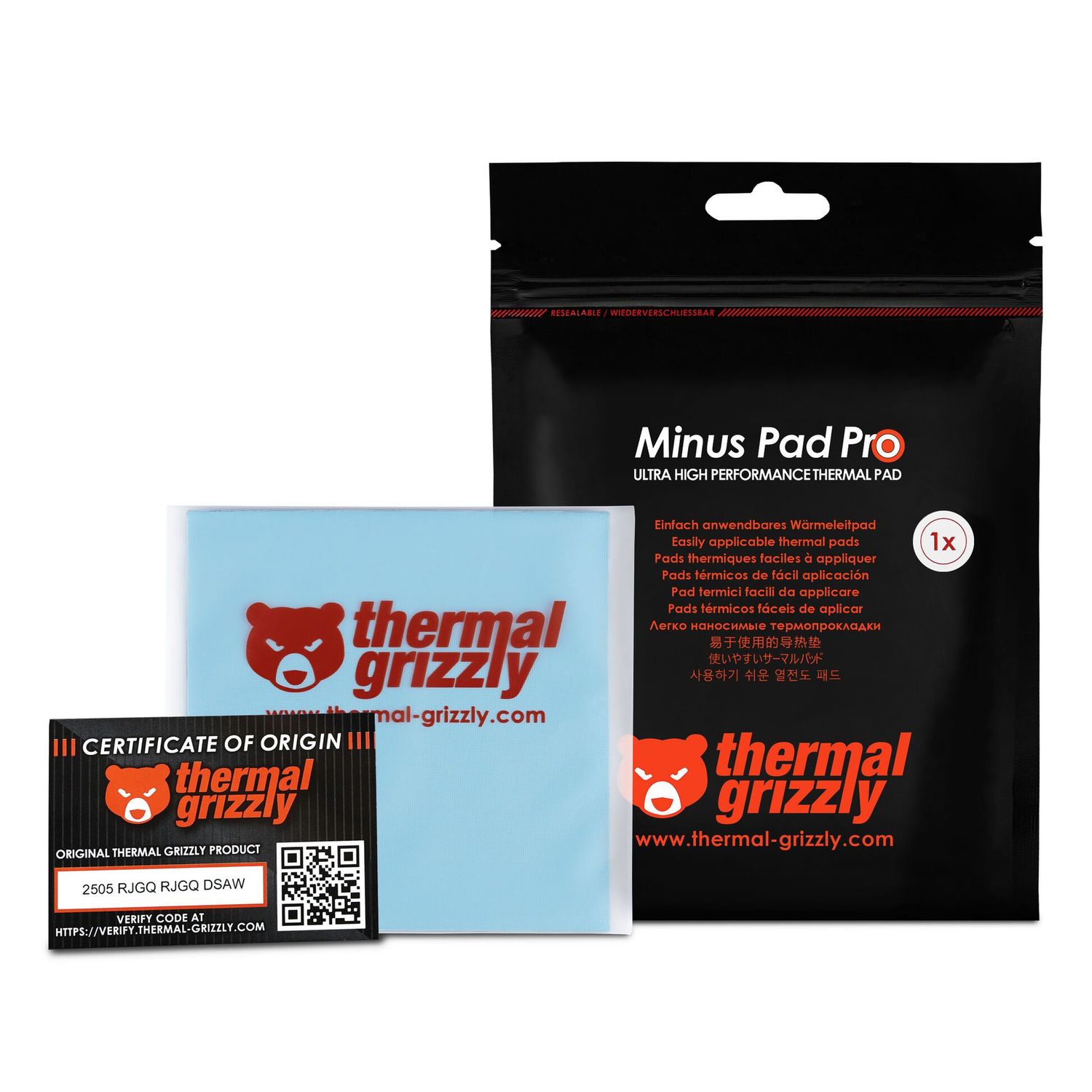 Hővezető lap Thermal Grizzly Minus Pad Pro - 100 x 100 x 0,5 mm