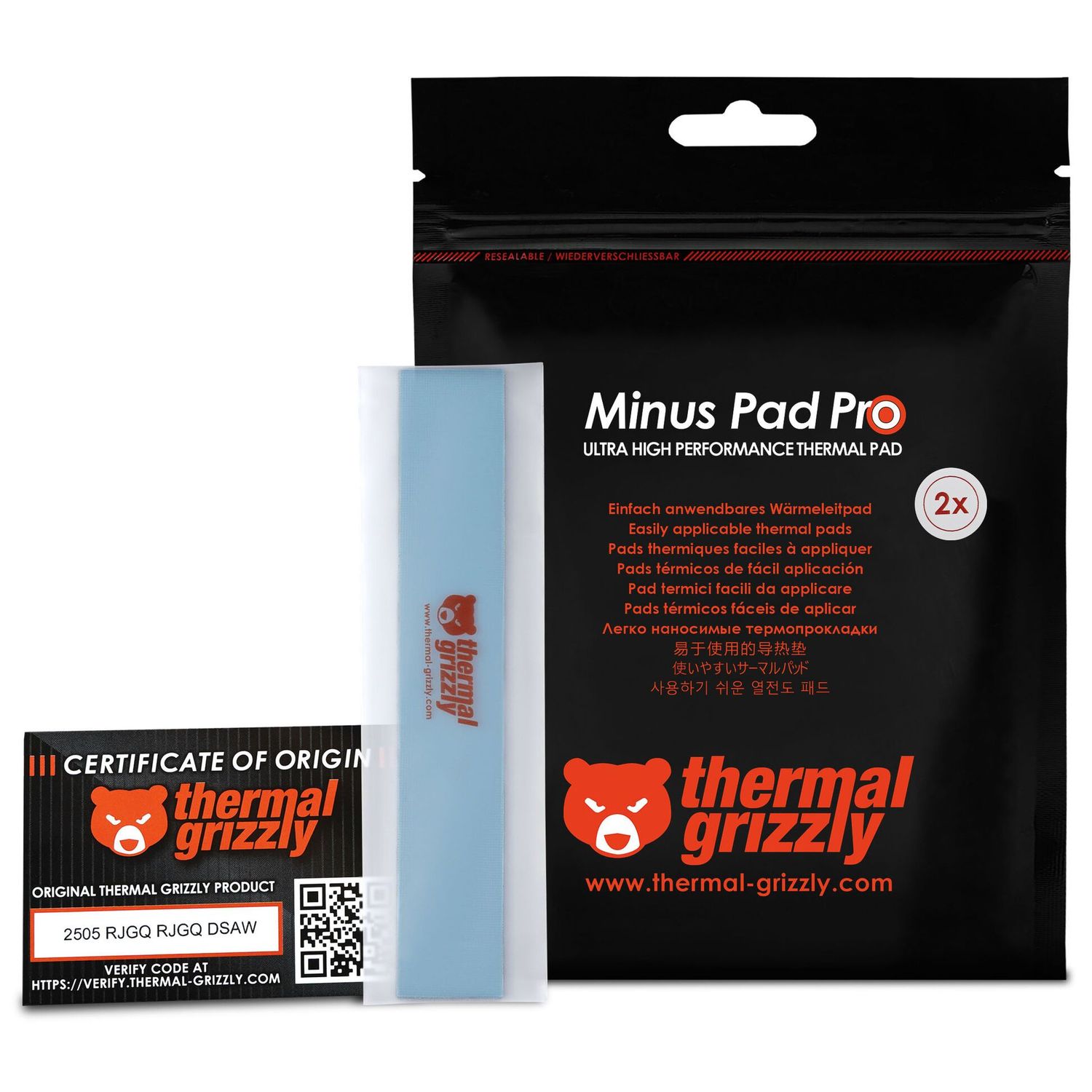 Thermal Grizzly Minus Pad Pro - 120 x 20 x 2,0 mm, 2 db