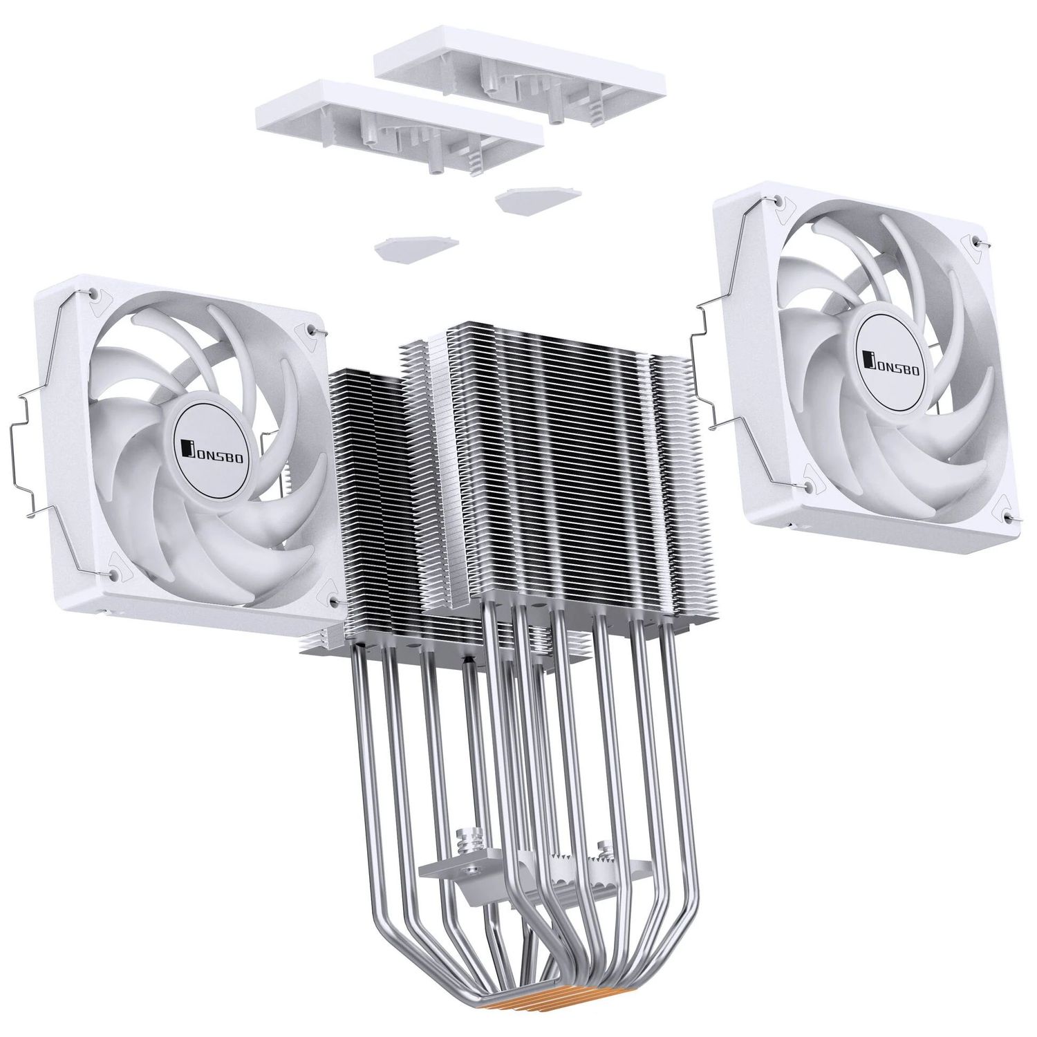 Processzor hűtő Jonsbo CR-3000E ARGB Dual torony, 2x120mm venti, Fehér