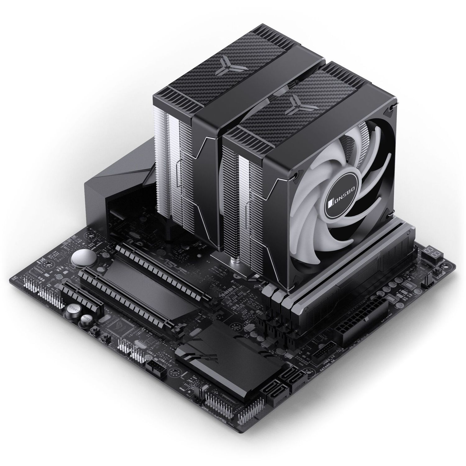 Processzor hűtő Jonsbo CR-3000E ARGB Dual torony, 2x120mm venti, Fekete