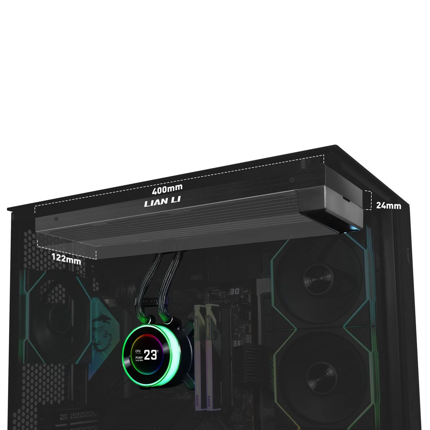 Lian Li HYDROSHIFT II LCD-C 360N Fanless ARGB AiO CPU Cooler - Black