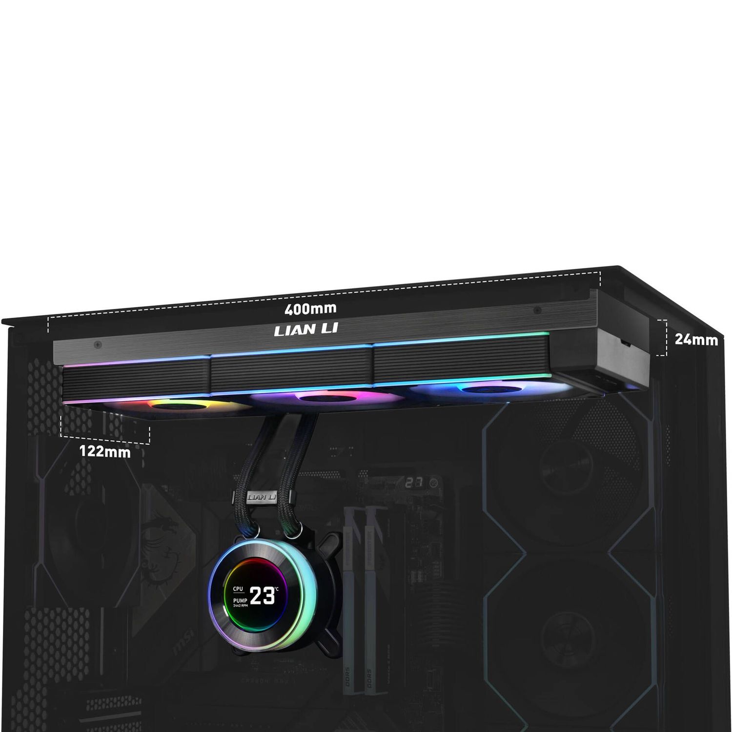 Lian Li HYDROSHIFT II LCD-C 360CL ARGB AiO CPU Cooler - Black