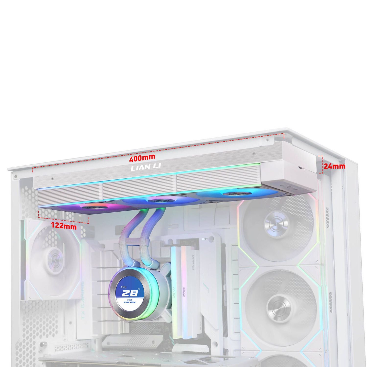 Lian Li HYDROSHIFT II LCD-C 360CL ARGB AiO CPU Cooler - White