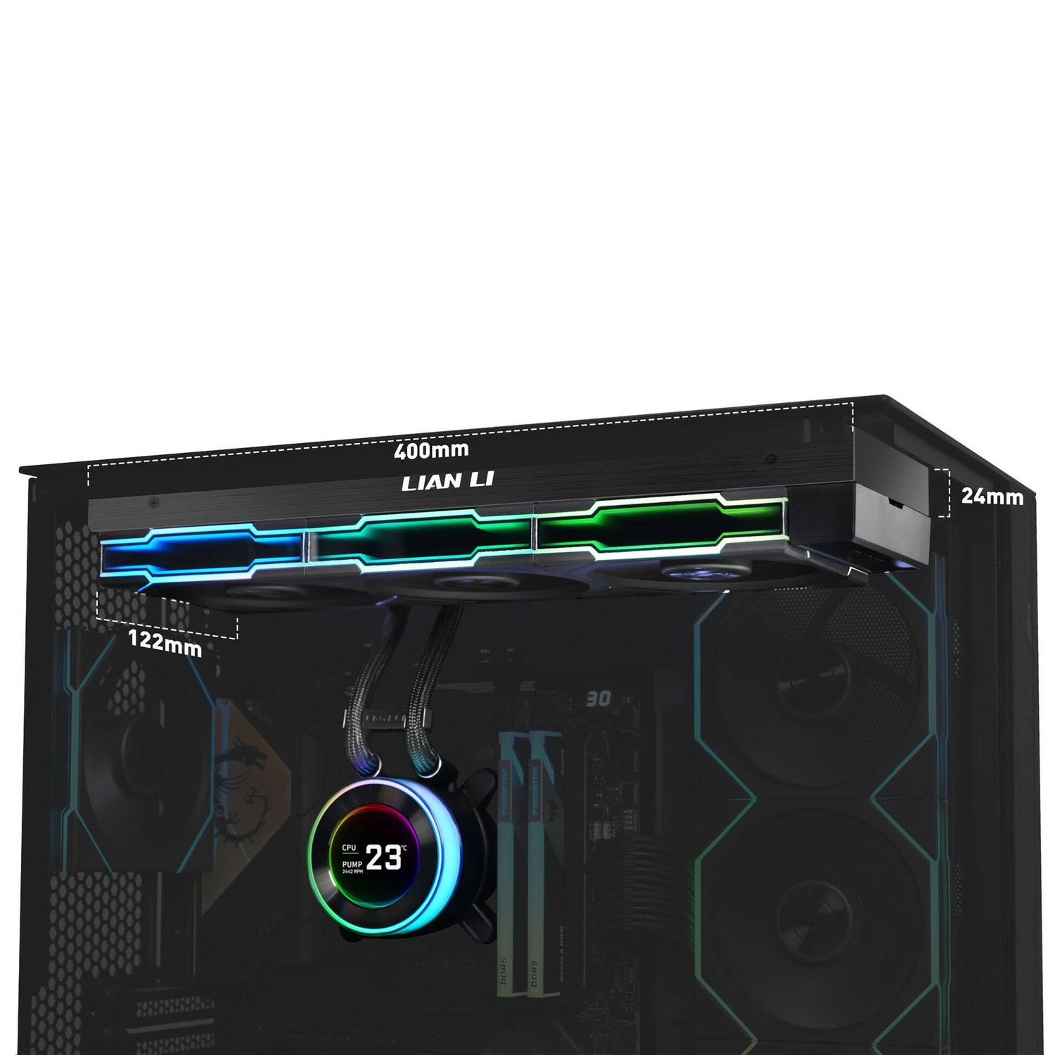 Lian Li HYDROSHIFT II LCD-C 360TL ARGB AiO CPU Cooler - Black