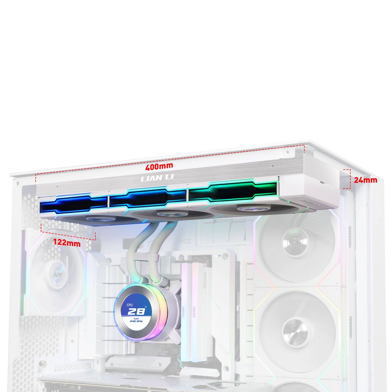 Lian Li HYDROSHIFT II LCD-C 360TL ARGB AiO CPU Cooler - White