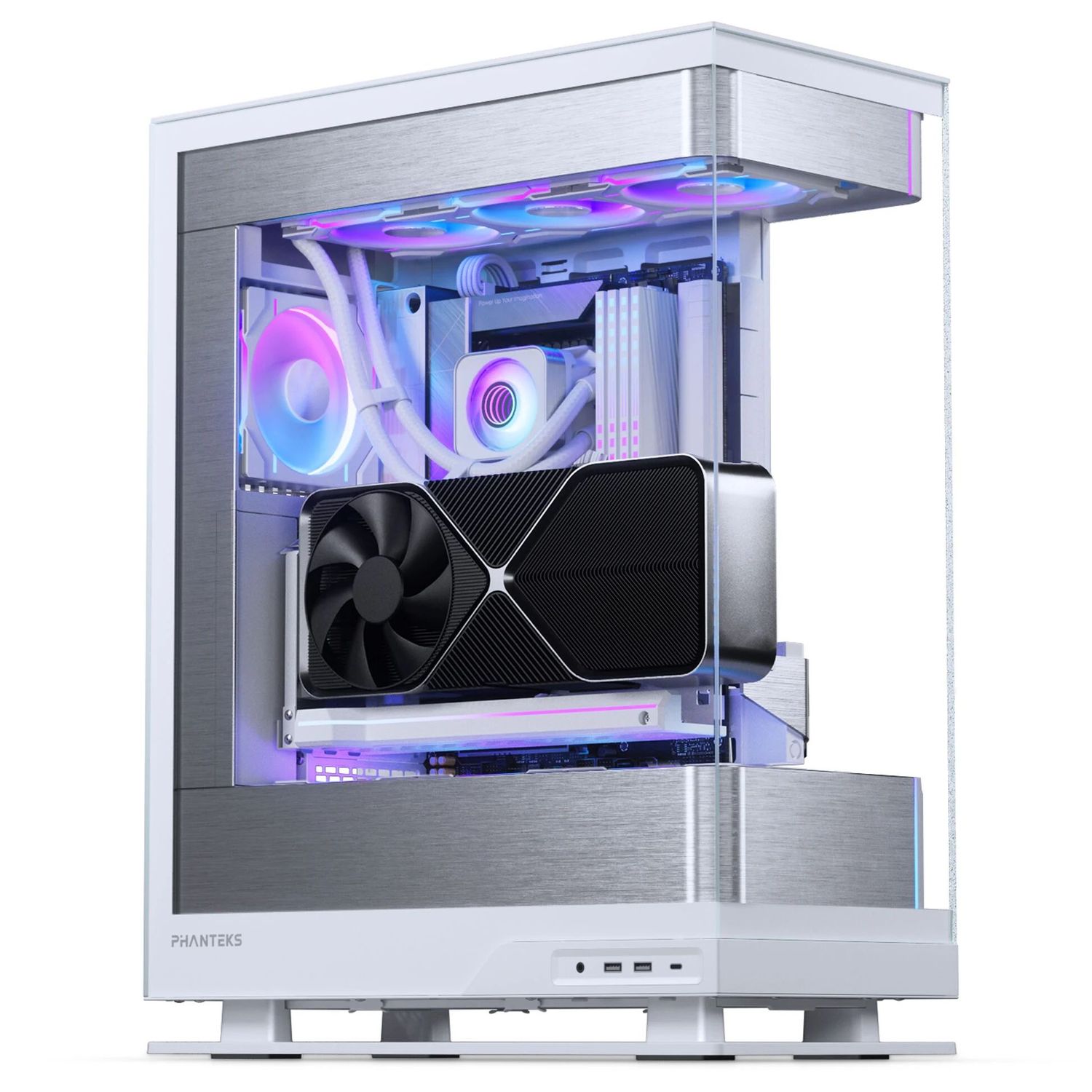 Processzor hűtő AIO PHANTEKS Glacier One 360D30 DRGB AIO, X2 Cap, fehér