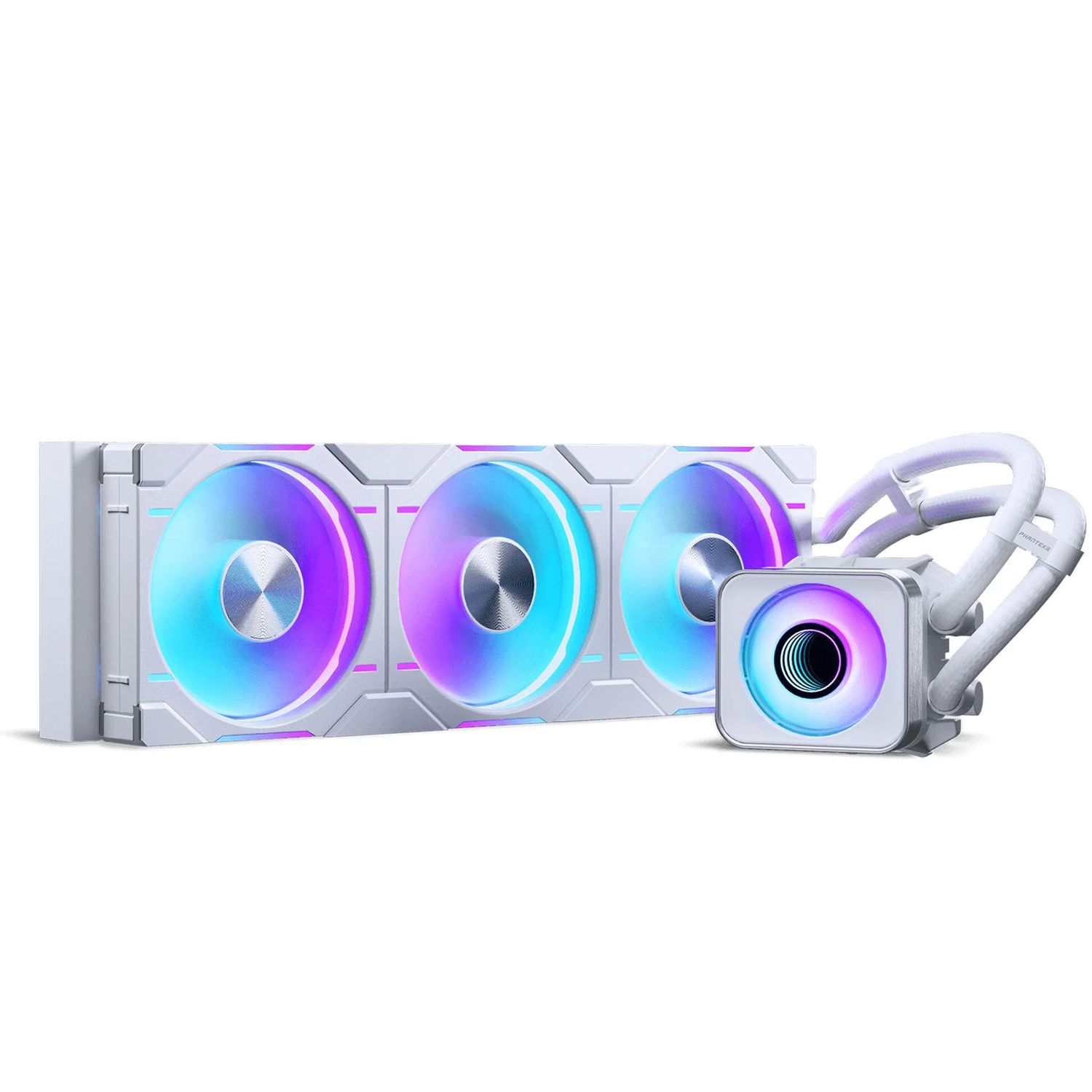 Processzor hűtő AIO PHANTEKS Glacier One 360D30 DRGB AIO, X2 Cap, fehér