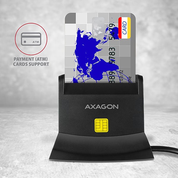 AXAGON CRE-SM2 USB Smart Card & SD/microSD/SIM card reader