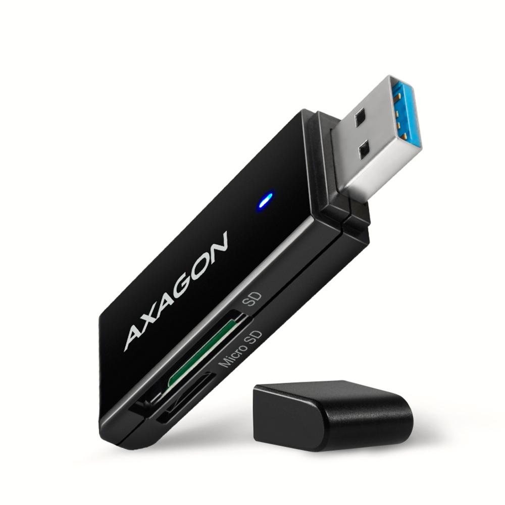 Kártyaolvasó Axagon CRE-S2N, USB-A 3.2 Gen 1, SD, microSD, fekete