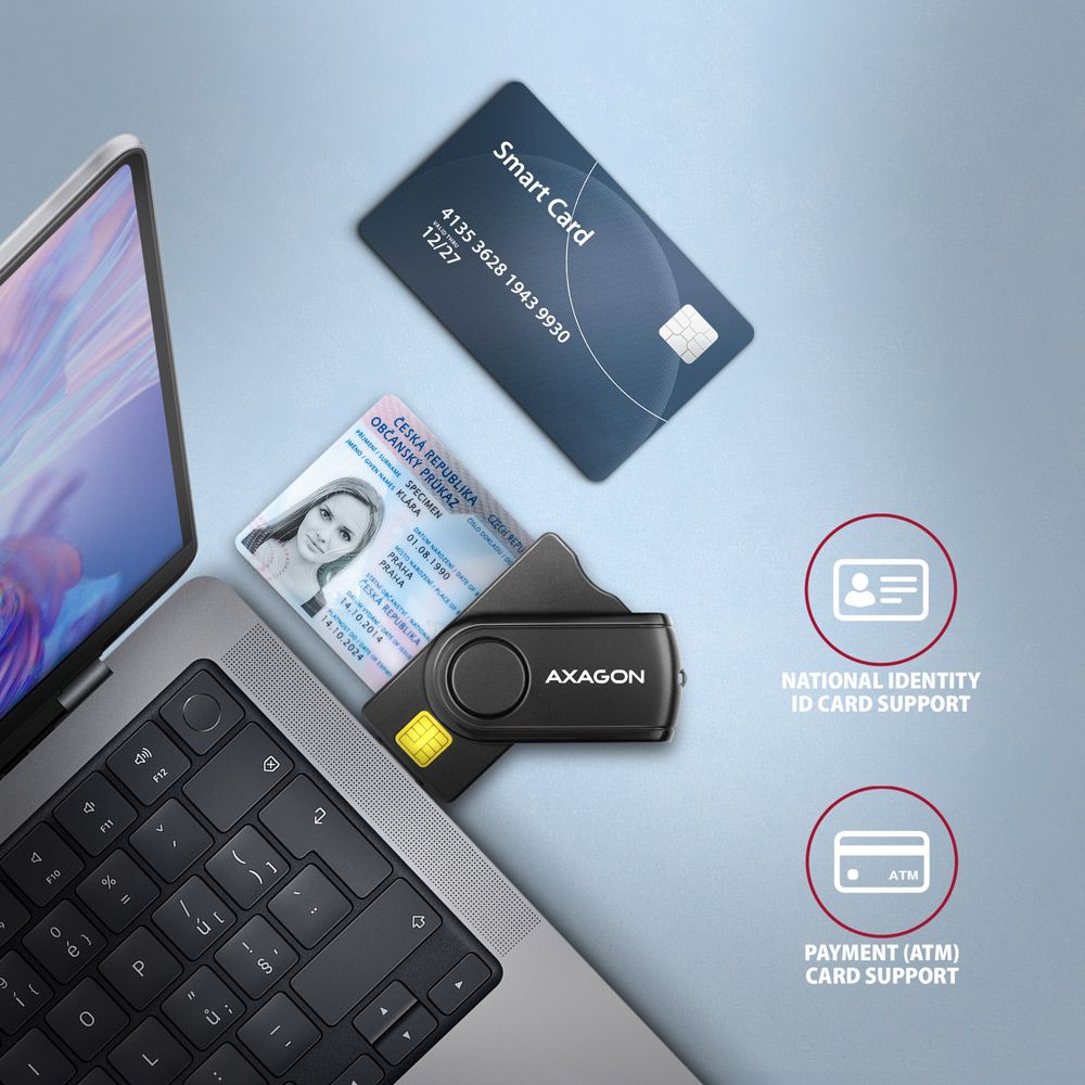 AXAGON CRE-SMP2A 4-Slot Smart Card PocketReader