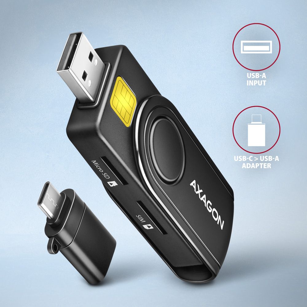 AXAGON CRE-SMP2A 4-Slot Smart Card PocketReader