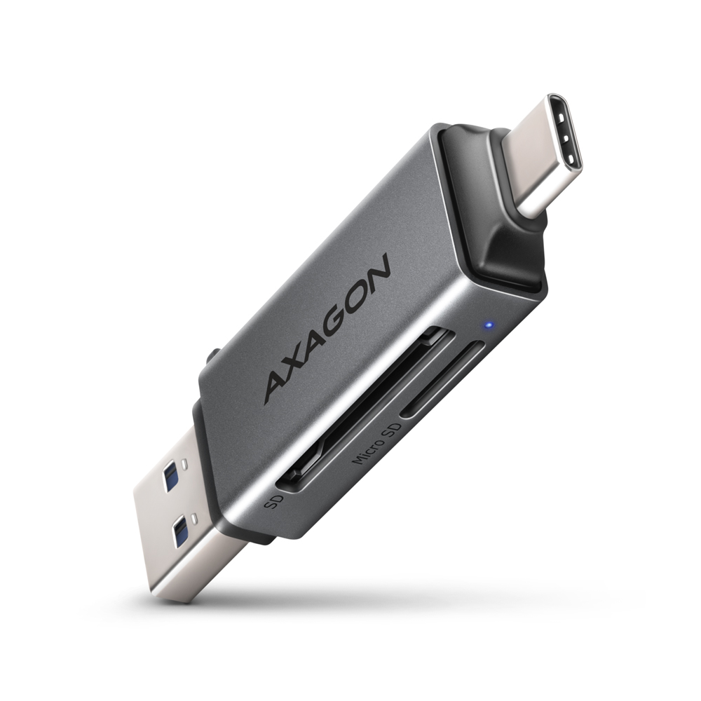 Kártyaolvasó AXAGON CRE-DAC SuperSpeed, USB-C + USB-A