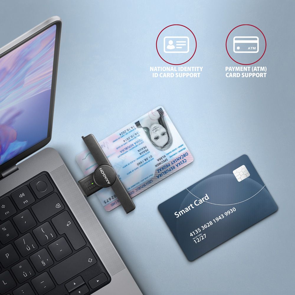 AXAGON CRE-SMPA USB-A Smart card PocketReader kártyaolvasó