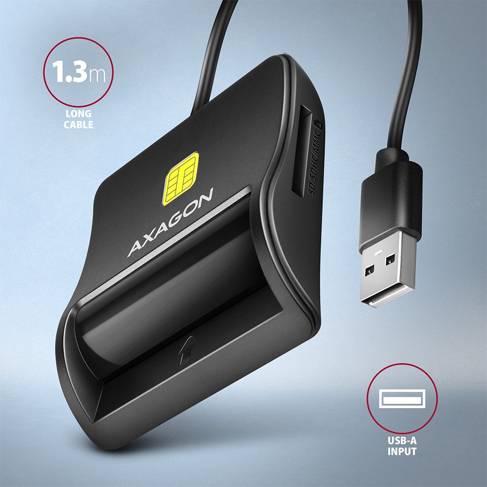 AXAGON CRE-SM3SD 4-Slot Smart Card FlatReader