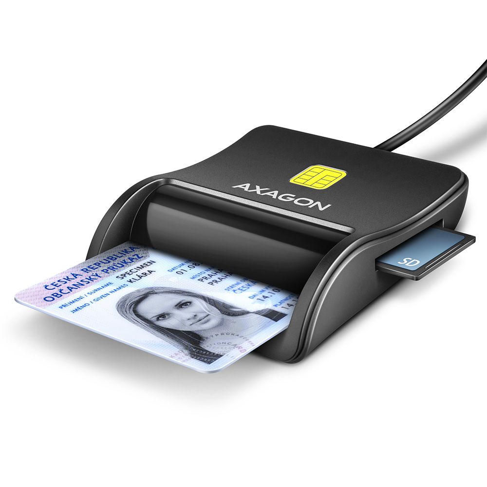AXAGON CRE-SM3SD 4-slot Smart card FlatReader olvasó