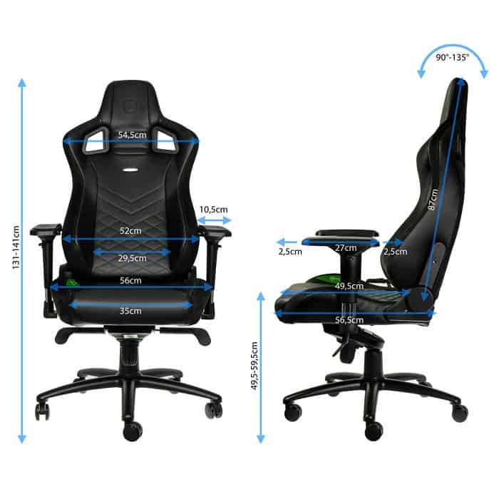 Gamer szék noblechairs EPIC PU Bőr Fekete/Zöld