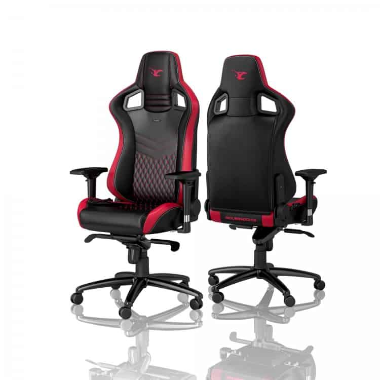 Gamer szék noblechairs EPIC mousesports Edition PU Bőr Fekete/Piros