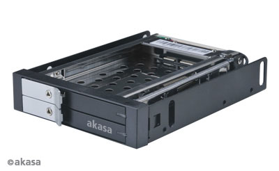 HDD/SSD beépítő keret Akasa Elite 3.5 helyre - 2x 2.5 HDD/SSD Előlapi
