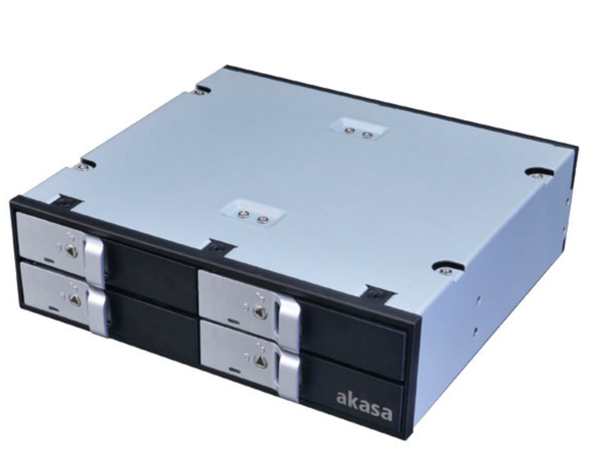 HDD/SSD beépítő keret Akasa Lokstor M22 5.25 helyre - 4x 2.5 HDD/SSD
