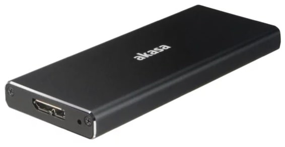 SSD beépítő keret Akasa M.2 NGFF - USB 3.1 Fekete (2230, 2242, 2260 & 2280)