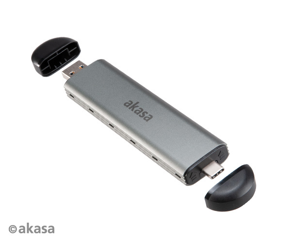 Akasa Portable M.2 SATA / NVMe SSD - USB 3.1 Gen 2 Aluminium