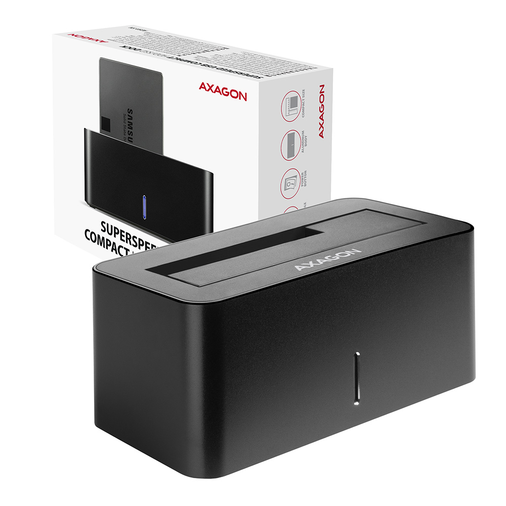 AXAGON ADSA-SN Dockingstation, USB 3.0, 1x 2,5"/3,5" SSD/HDD, SATA 6 - Black