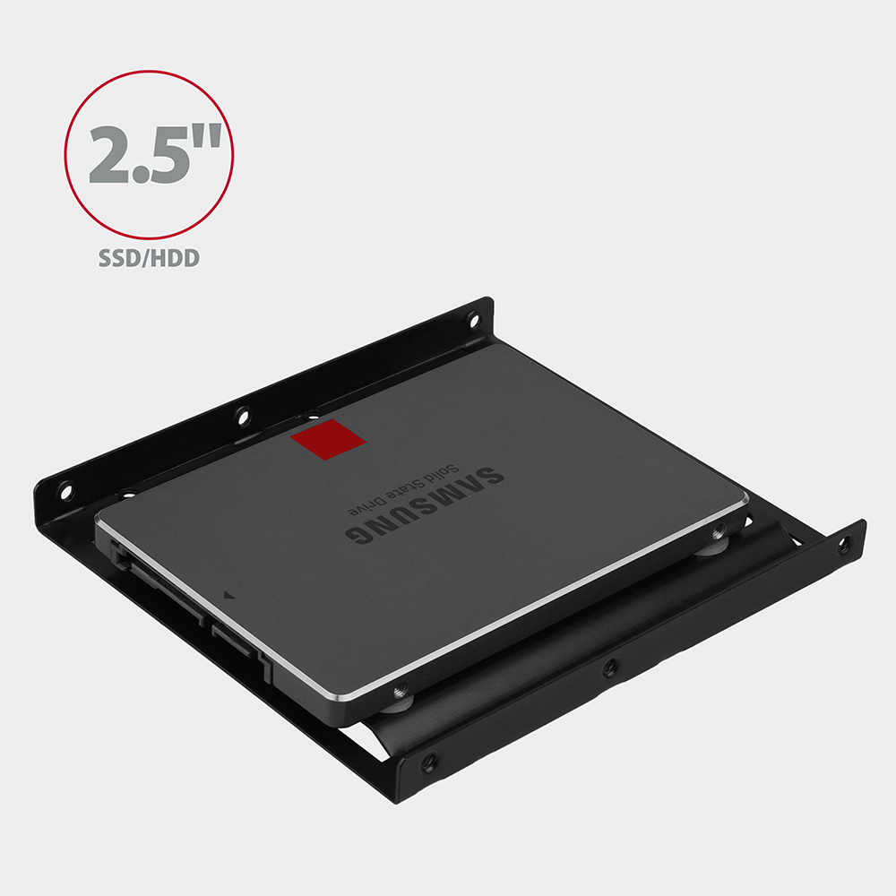 HDD beépítő keret AXAGON RHD-125B 2,5" SSD/HDD konzol 3,5" rekeszbe fekete