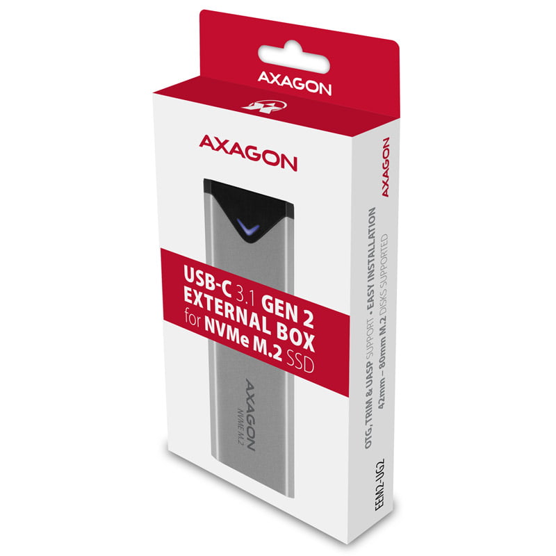 AXAGON EEM2-UG2 USB-C 3.2 Gen 2 - M.2 NVMe SSD 42-80mm box