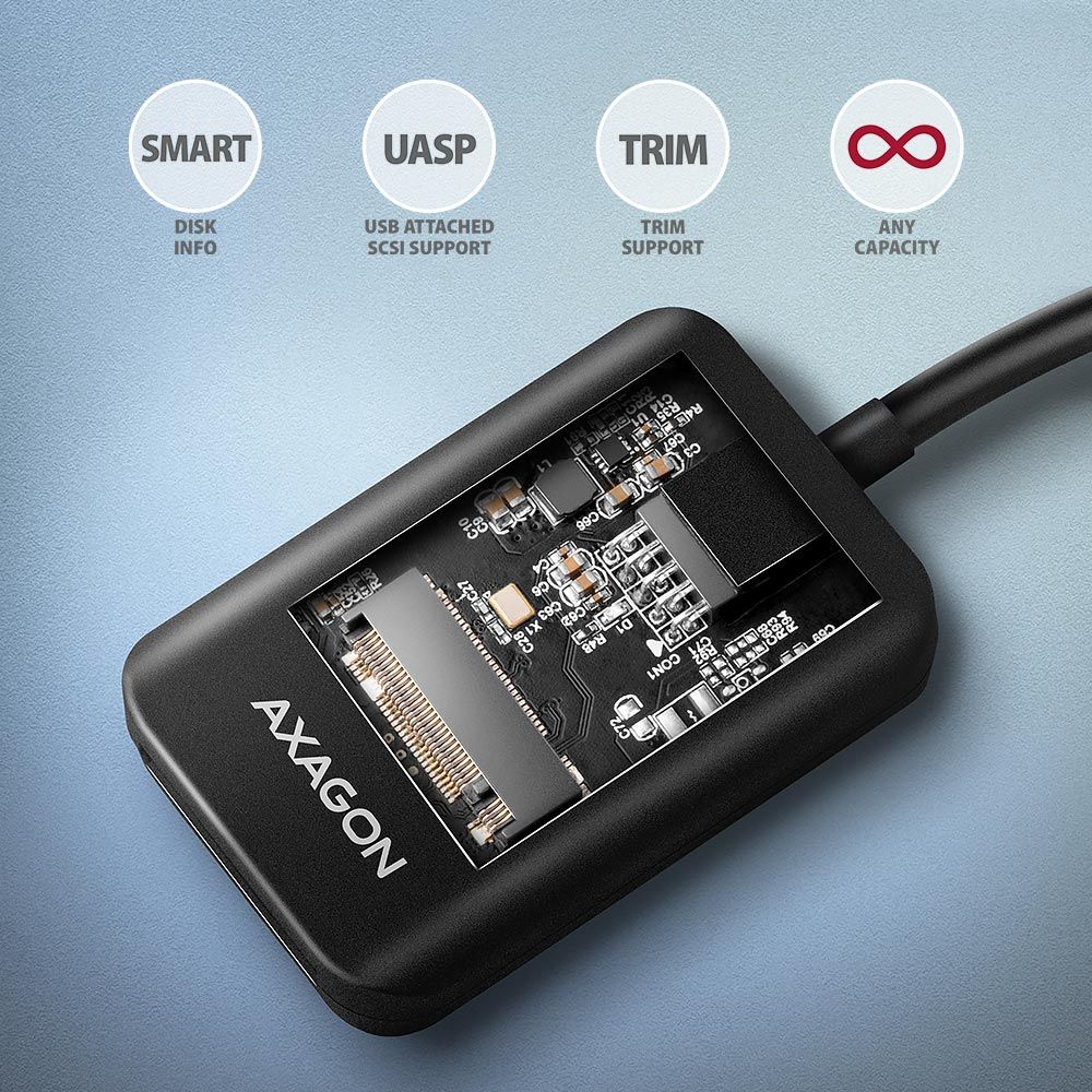 ADM2-AM USB-A 10 Gbps – M.2 NVMe & SATA SSD Adapter