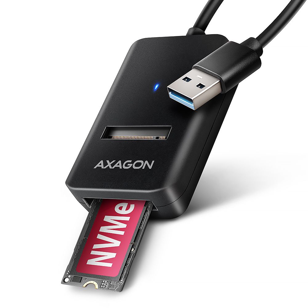 Axagon ADM2-AM USB-A 10Gbps - M.2 NVMe & SATA SSD adapter