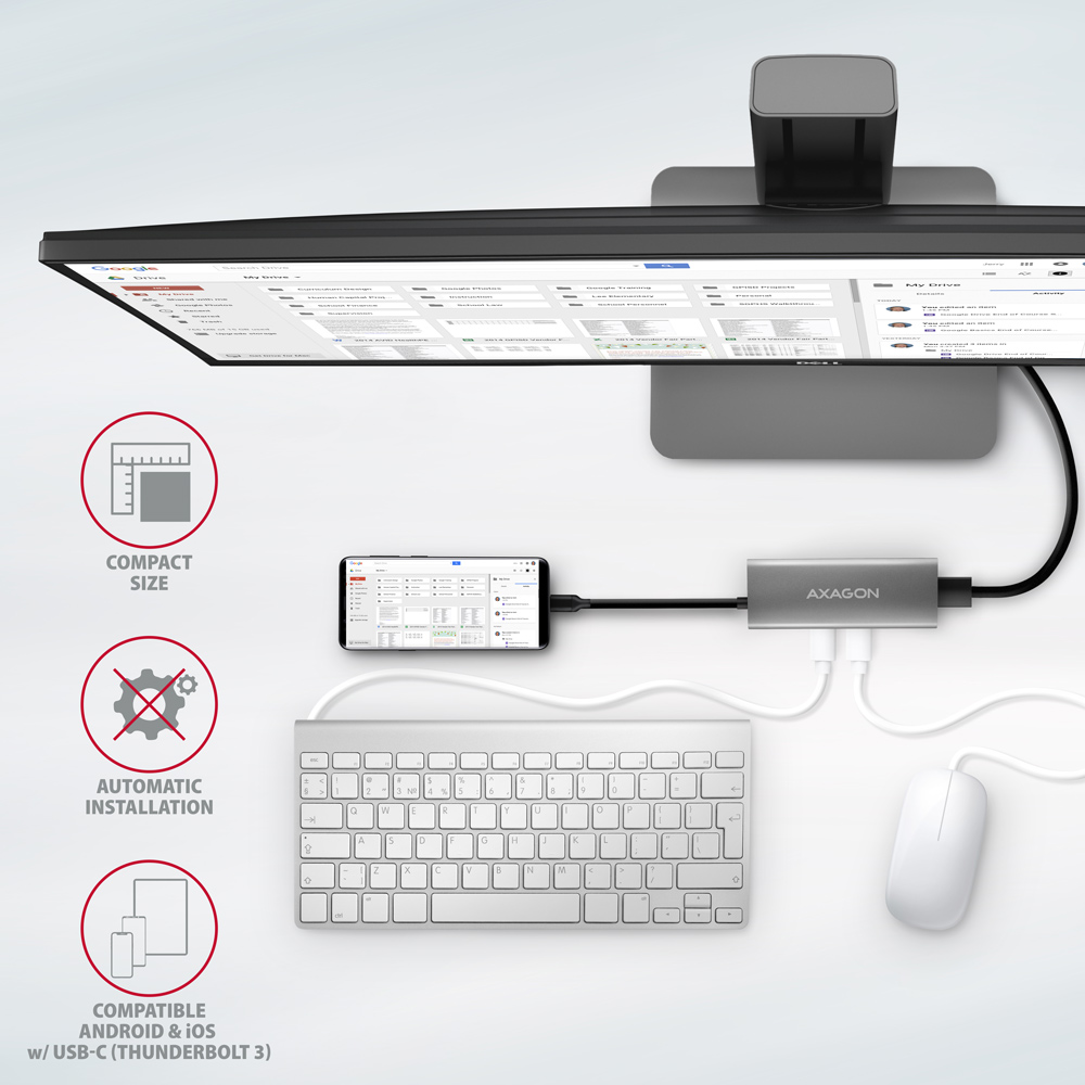 HUB Axagon HMC-5G21 USB-C 10Gbps SPEEDSTER 5in1 Hub