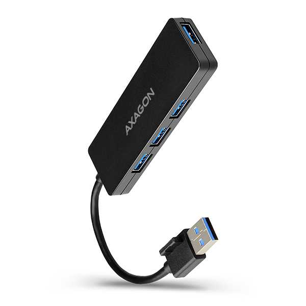 AXAGON HUE-G1A Superspeed USB-A Slim Hub, 4x USB 3.0 - 15cm, schwarz