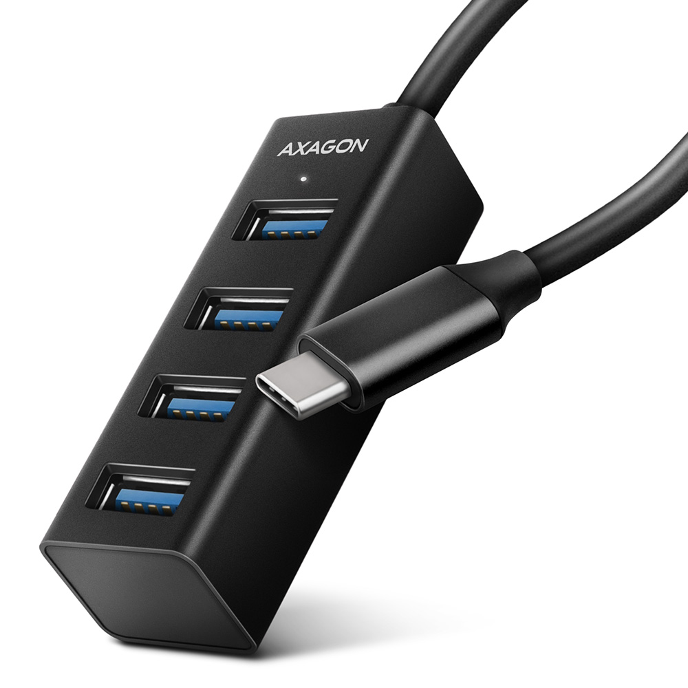 AXAGON HUE-M1C USB3.2 Type-C Hub 4-port metal black