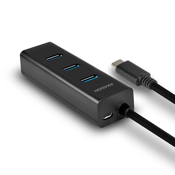 HUB AXAGON HUE-S2C USB-C 3.1 töltőhub fekete