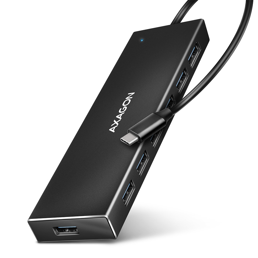 HUB AXAGON HUE-F7C SuperSpeed USB-C Charging Hub, Fekete