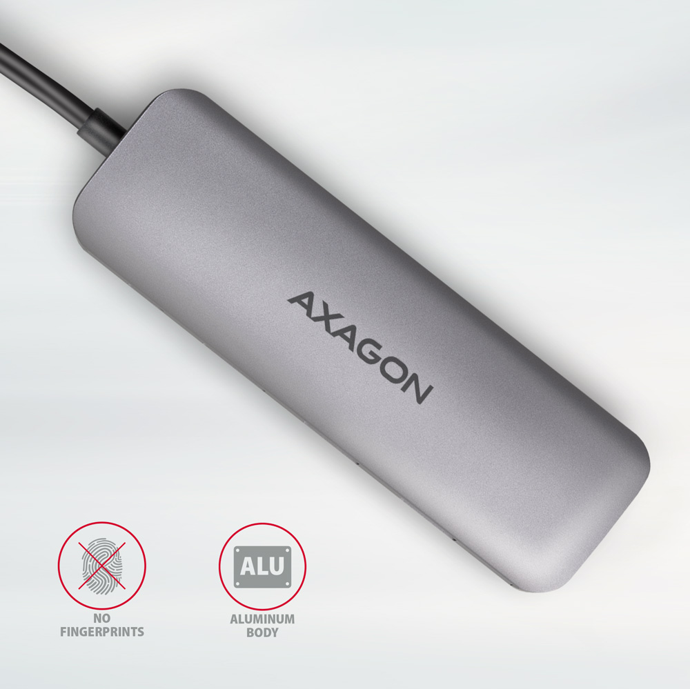 HUB AXAGON HMC-HCR3A USB-Hub, 3x USB-A + HDMI + SD/microSD, USB-C 3.2 Gen 1, 20 cm USB-C-kábel