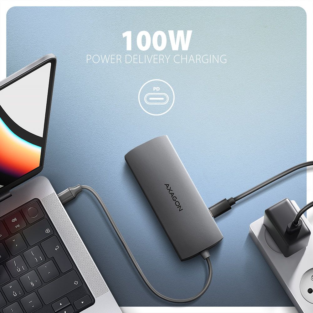 AXAGON HMC-8HLSA USB-C 5 Gbps 9-in-1 Hub