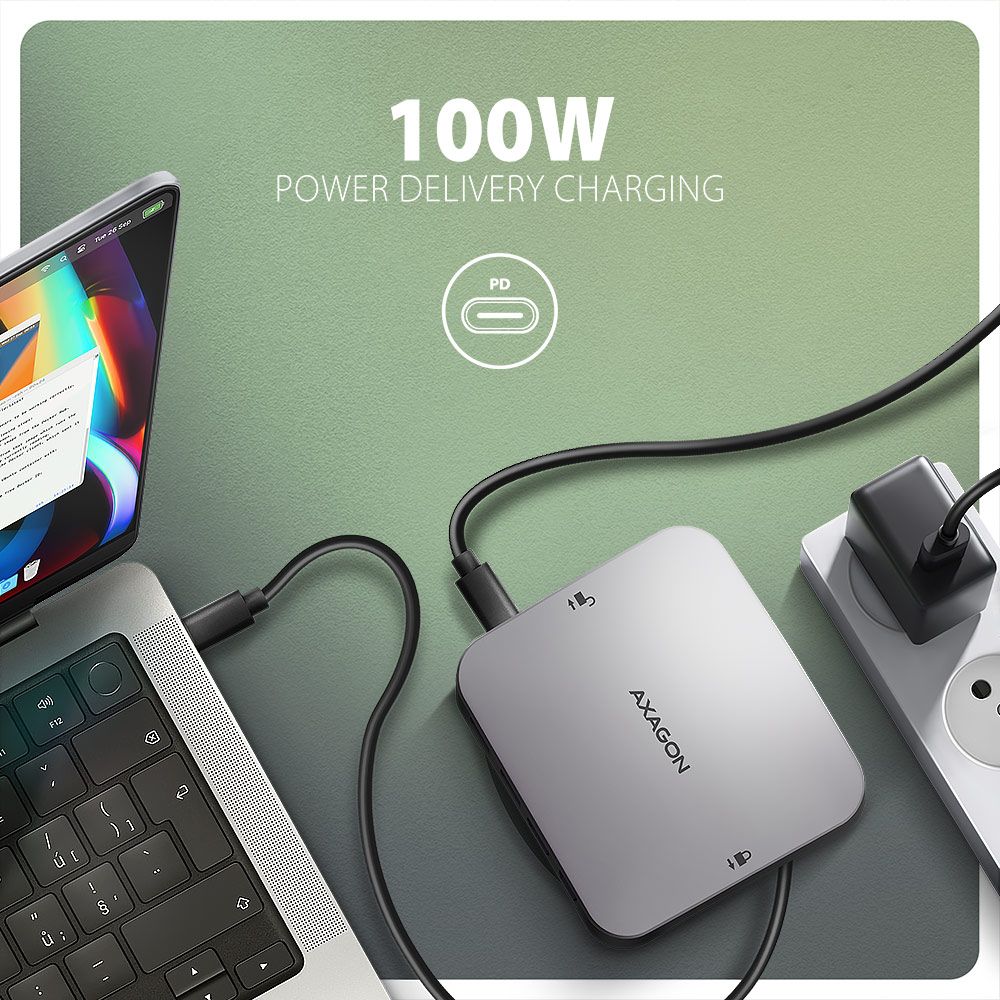 AXAGON HMC-UFO USB-C 10 Gbps UFO 9-in-1 Hub