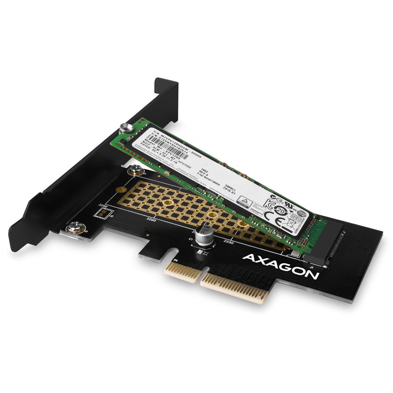 I/O bővítőkártya Axagon PCI-E 3.0 x4 - M.2 SSD NVMe, 80mm SSD