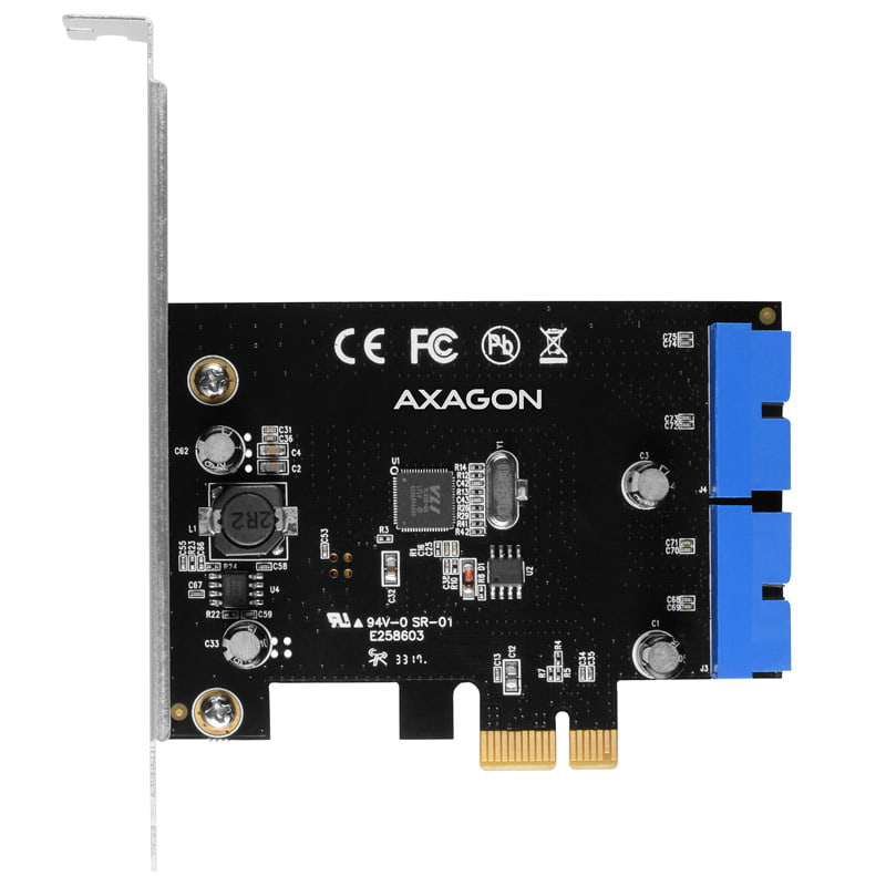 I/O bővítőkártya Axagon PCIe adapter, 4x belső USB 3.0 csatlakozó