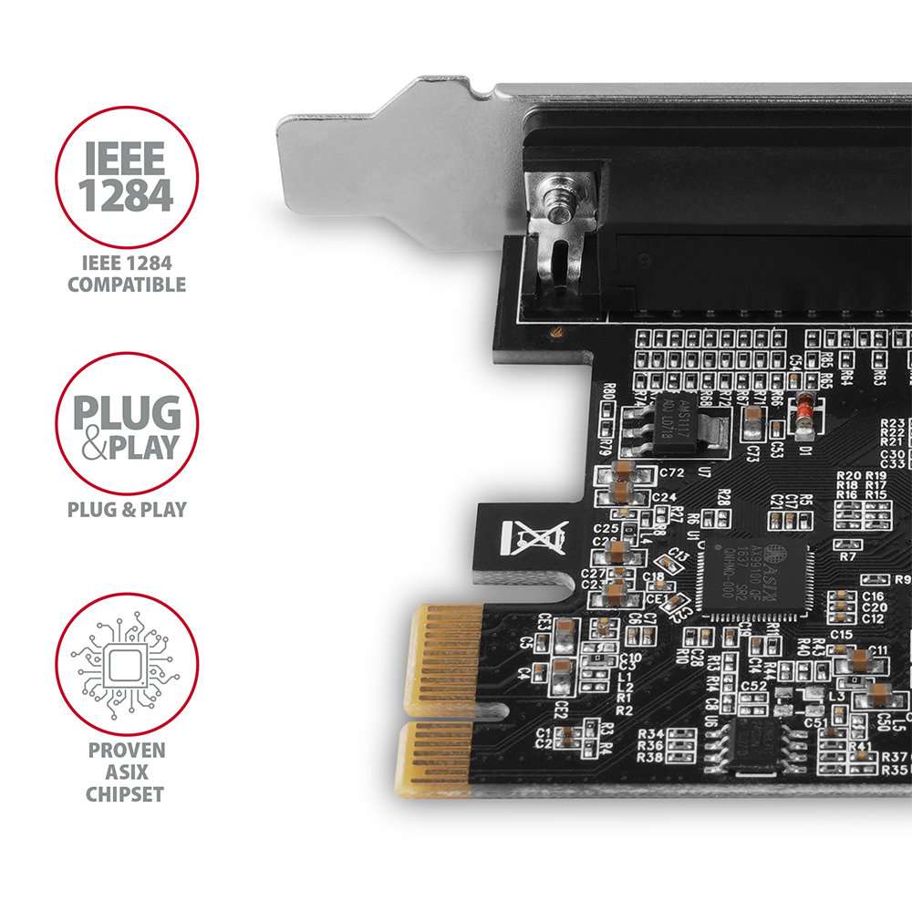 I/O bővítőkártya AXAGON PCEA-P1N 1x párhuzamos port adapter w. SP & LP