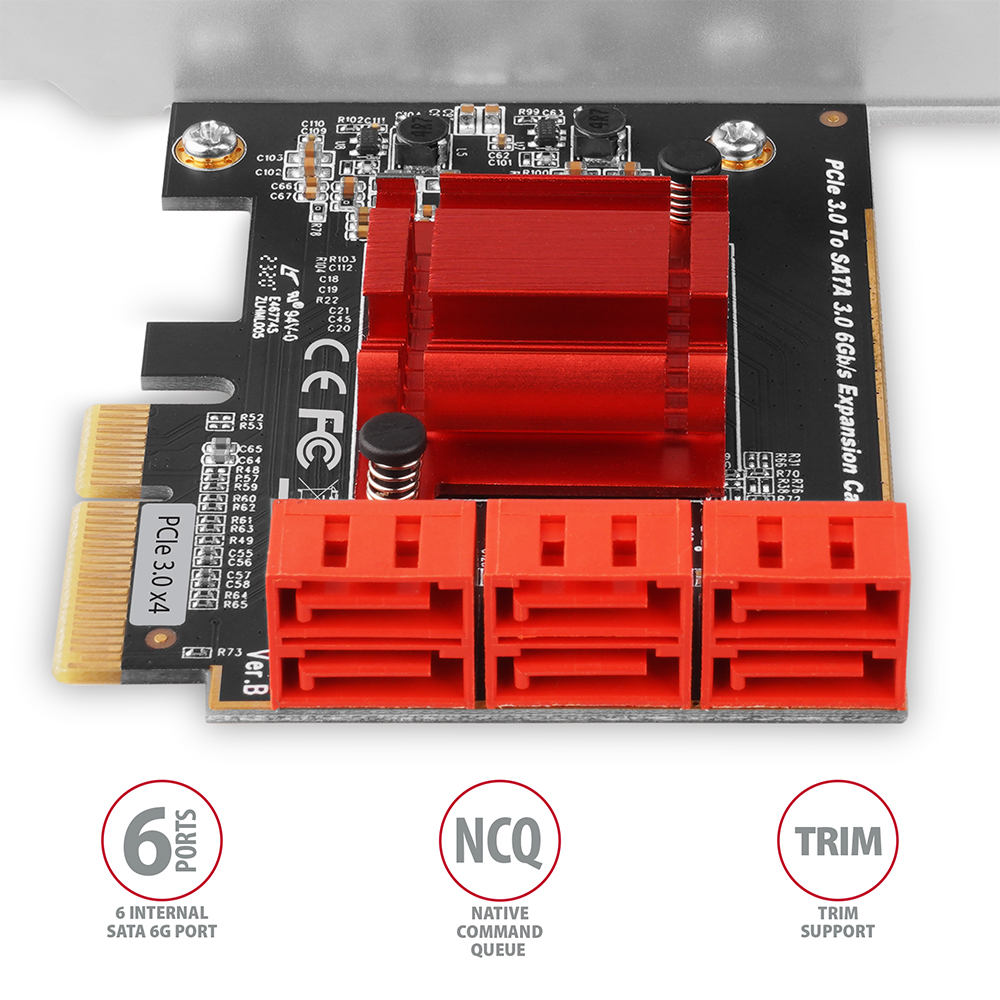 I/O bővítőkártya Axagon PCES-SA6 PCIE CONTROLLER 6X SATA 6G, LP