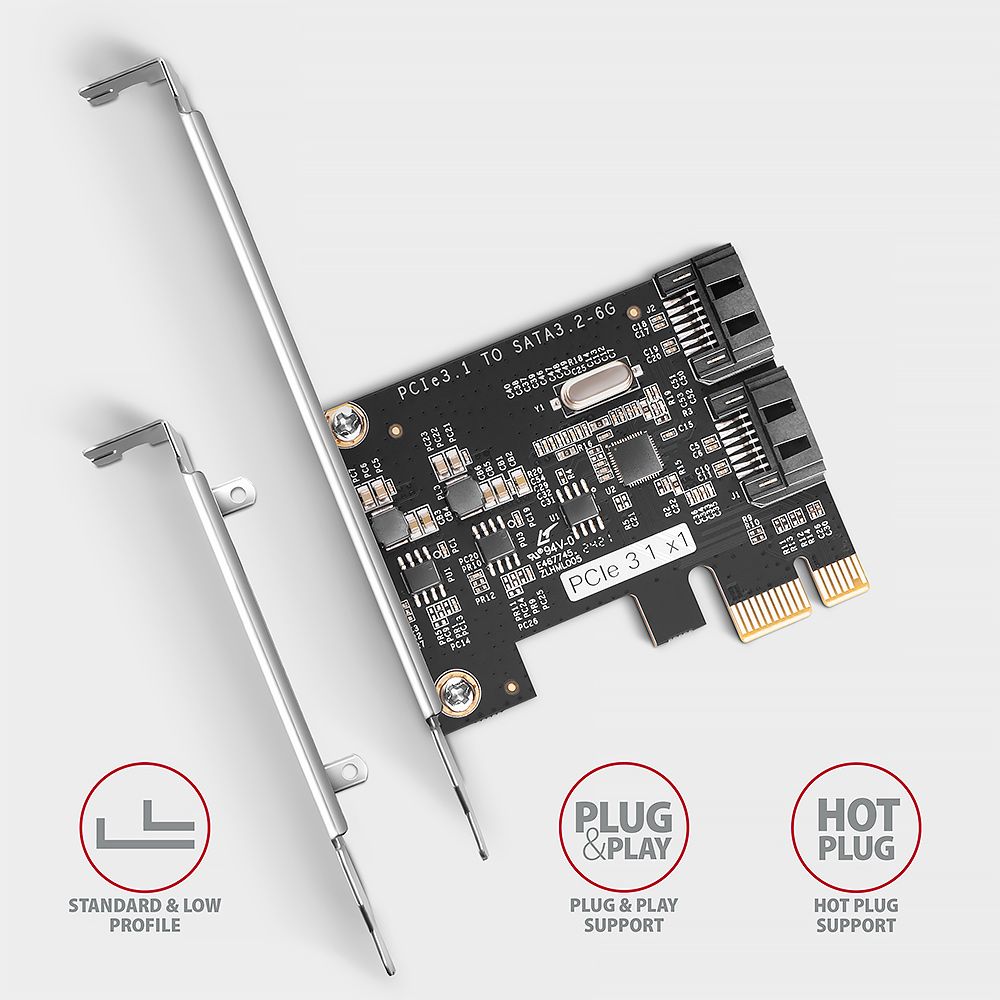 I/O Expansion Card PCES-SJ2 PCIe Controller 2x SATA 6G