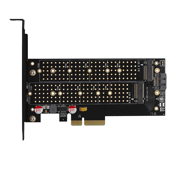 I/O Expansion Card PCEM2-DC PCIe NVMe+SATA M.2 Adapter