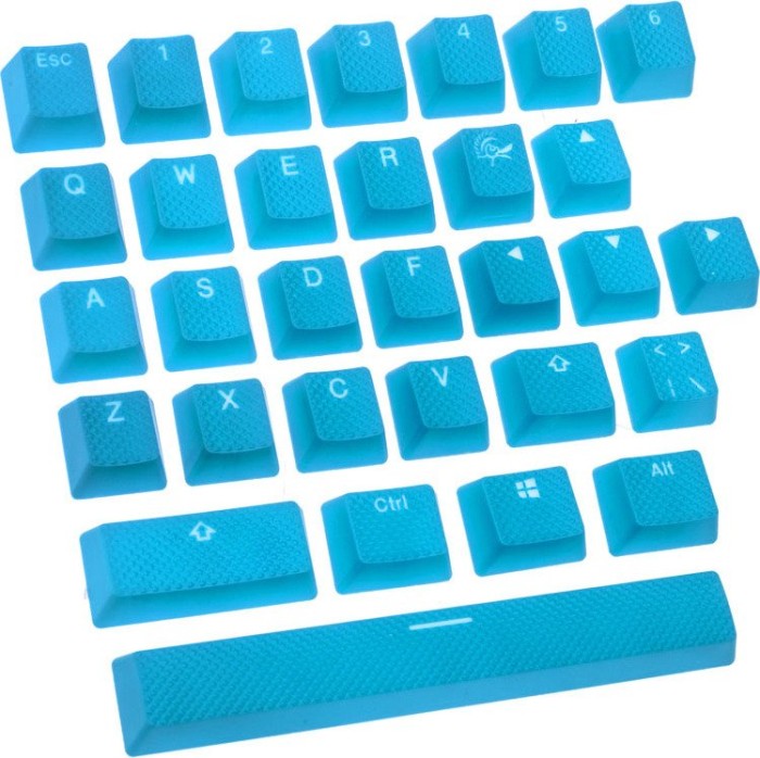 Ducky Rubber Keycap Set, 31 keys, double-shot, rubberized, for backlight - blue