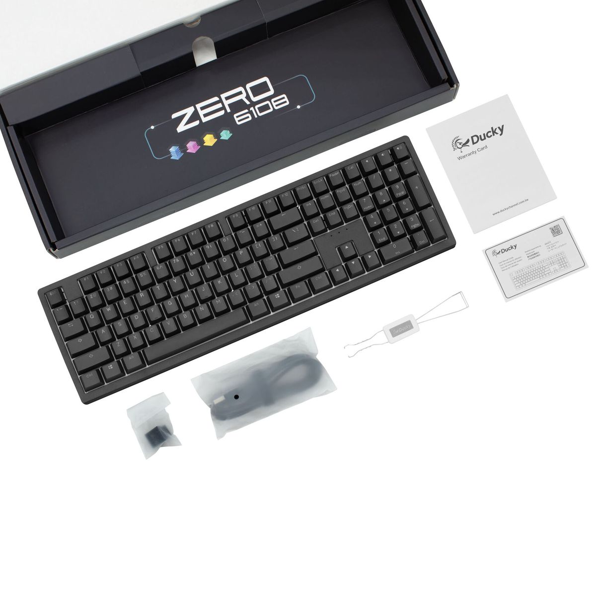 Billentyűzet Ducky Zero 6108 Classic Black Wireless Gaming, ISO / Német, MX2A Speed-Silver